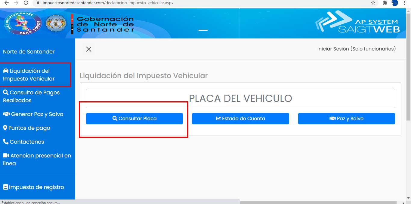 Consulta Placa Vehiculo Norte Santander